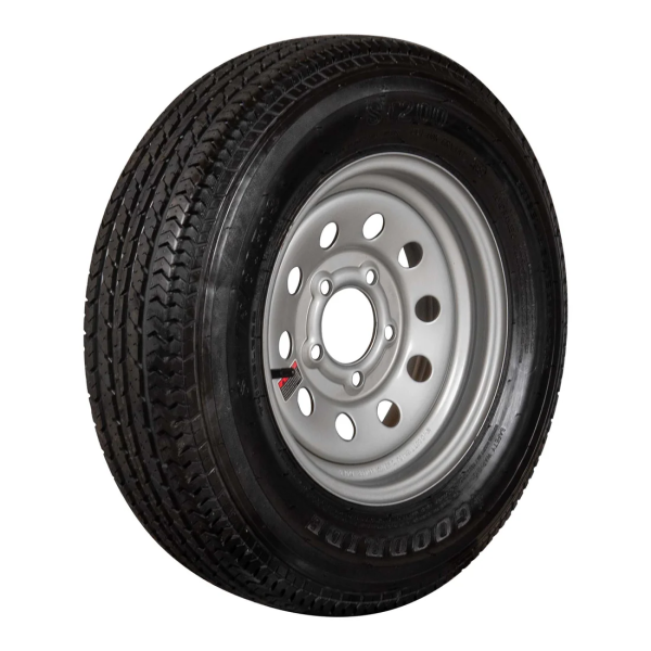 13" 6 ply Radial Trailer Tire & Wheel - ST 175/80R13 - 5x4.5 (Silver Mod)