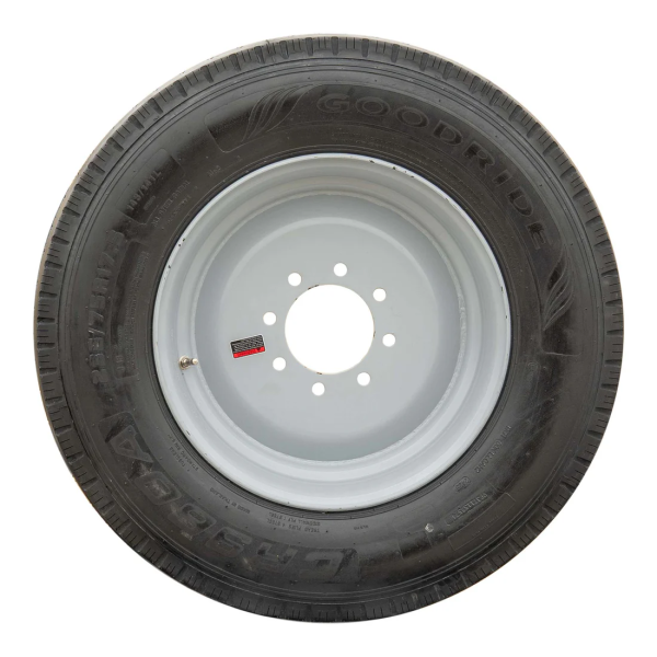 17.5" 18 ply Radial Trailer Tire & Wheel - ST 235/75R17.5 8 Lug (Super Single Silver Solid)