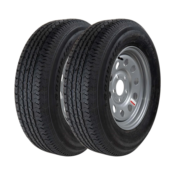 15" 6 ply Radial Trailer Tire & Wheel - ST 205/75R15 5 Lug (Silver Mod) - Image 3