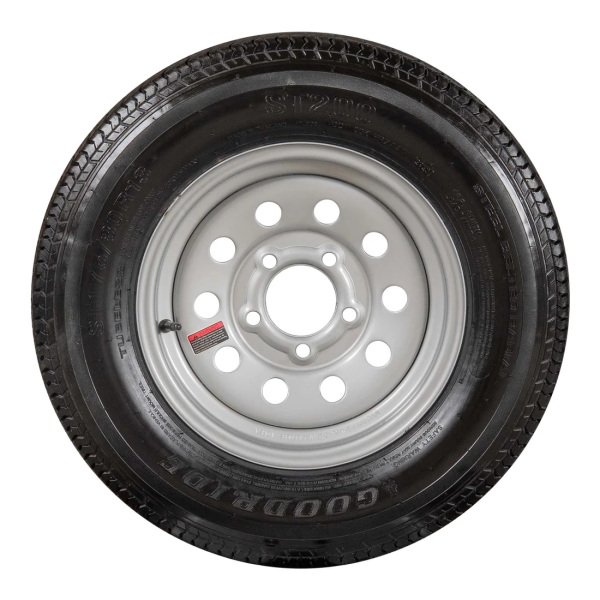 13" 6 ply Radial Trailer Tire & Wheel - ST 175/80R13 - 5x4.5 (Silver Mod) - Image 2
