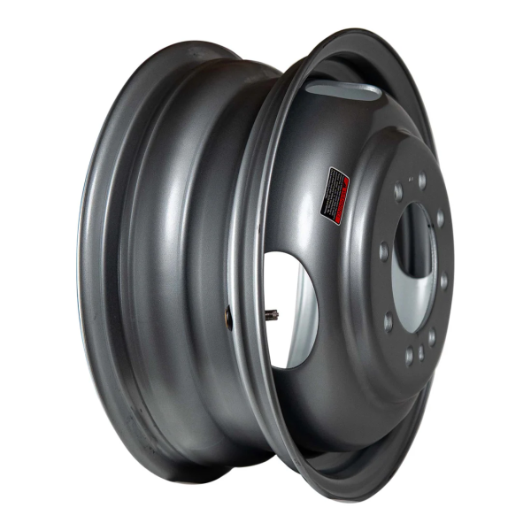 16" x 6" - 8 Lug Silver Mod Solid Steel Trailer Wheel - 8 x 6.5" Dual - Image 3