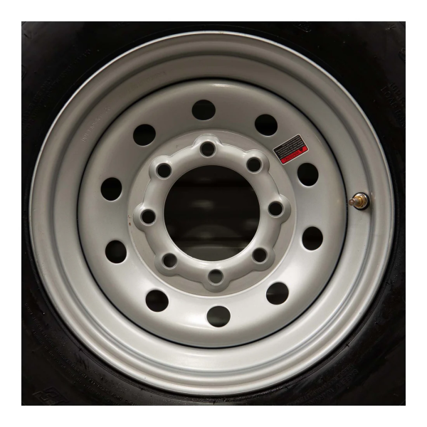 16" 10 ply Radial Trailer Tire & Wheel - ST235/80 R16 8 Lug (Silver Mod) - Image 4