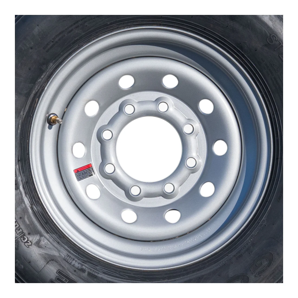 16" 14 ply Radial Trailer Tire & Wheel - ST 235/80 R16 8 Lug (Silver Mod) - Image 3